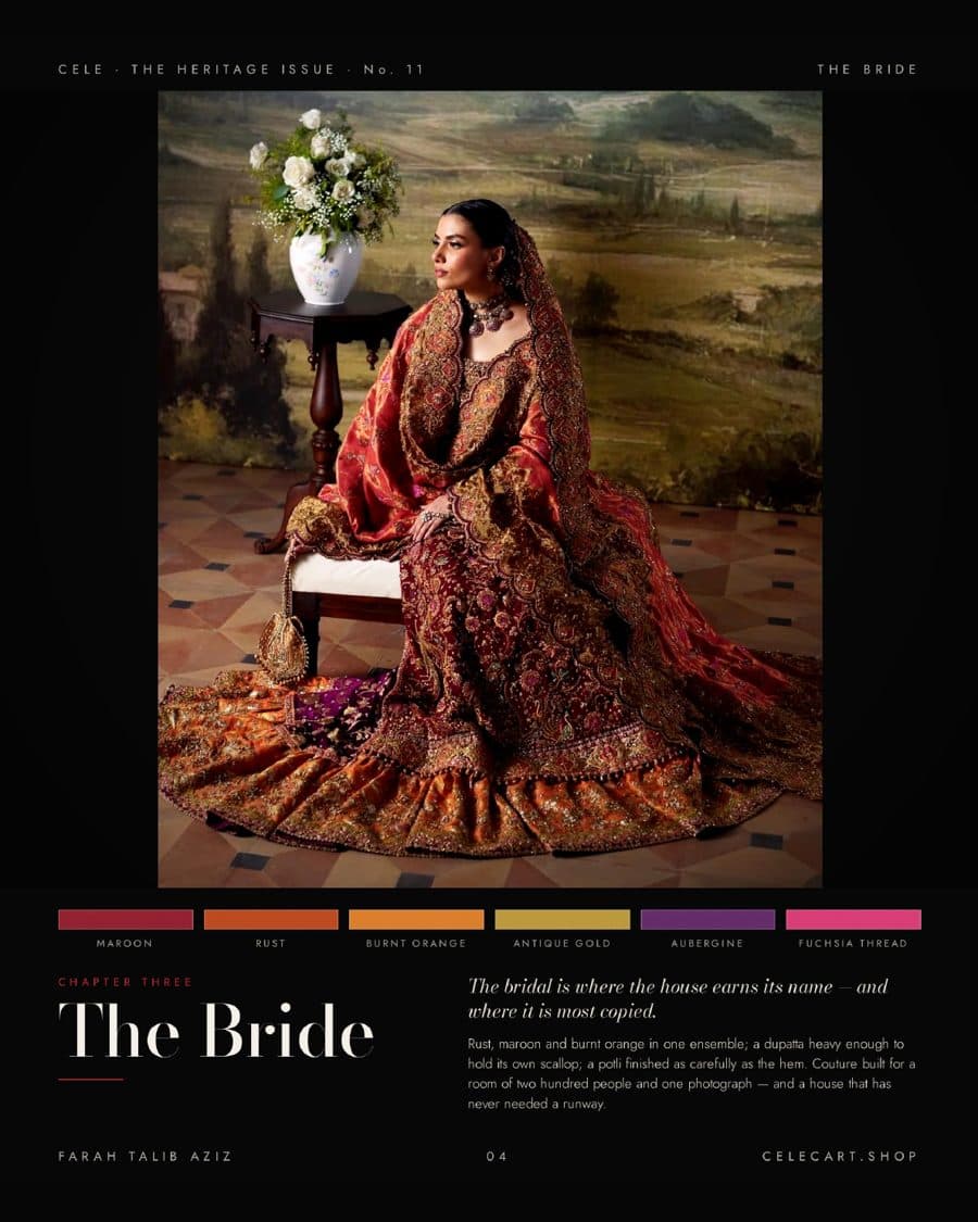 The Bride — maroon, rust, burnt orange, antique gold